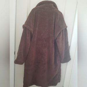Chocolate Longline Borg Coat